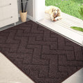 PURRUGS Dirt Trapping Door Mat 34" x 59", Non-Slip Machine Washable Entry Rug, Dog Doormat, Indoor Front Door Mat, Super Absorbent Entryway Rug for Muddy Shoes & Paws, Brown by PURRUGS