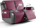 TAOCOCO 100% Waterproof Recliner Cover, Non-Slip Washable Reclining Couch Cover with Elastic Leg Straps, Furniture Protector for Dogs (Wine, 2 Seater) by TAOCOCO