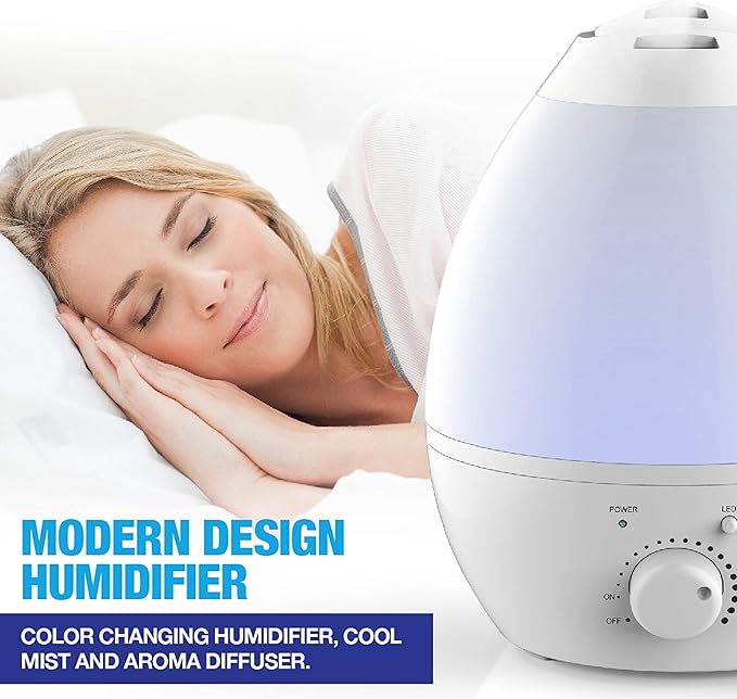Bell+howell 7 Led Color Changing Humidifer With Aroma Diffuser, 3.8 lb - Image 2