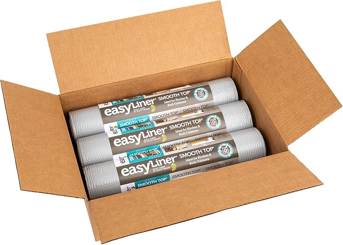 Smooth Top EasyLiner for Cabinets & Drawers - Easy to Install & Cut to Fit - Shelf Paper & Drawer Liner Non Adhesive - Non Slip Shelf Liner for Kitchen Pantry - 12 Inch Width - 60 Total Feet - Gray - Image 3