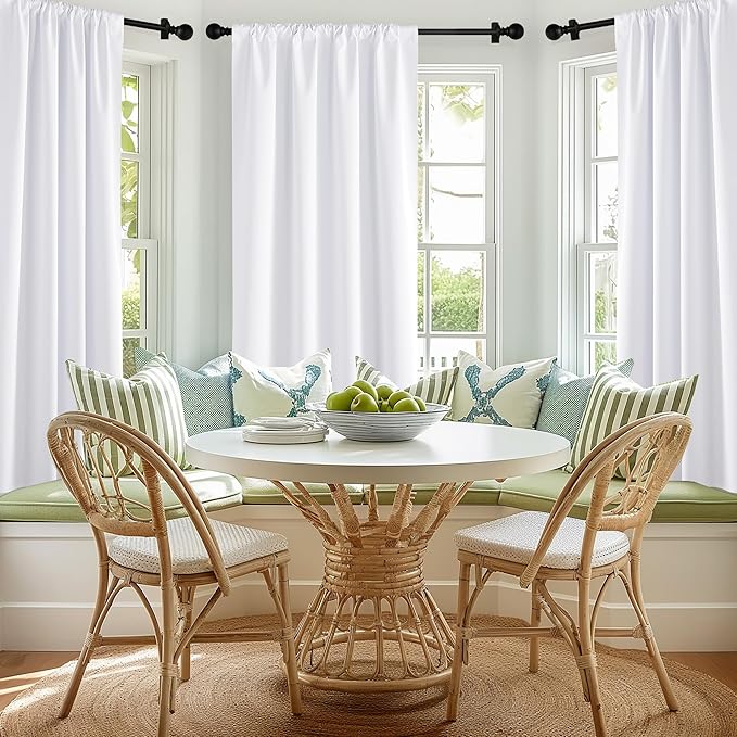 NICETOWN Bedroom 100% Blackout Curtains, 2 Panels, 34 by 63, Snow White, Window Treatment Rod Pocket Curtains/Drapes for Bedroom - Image 4