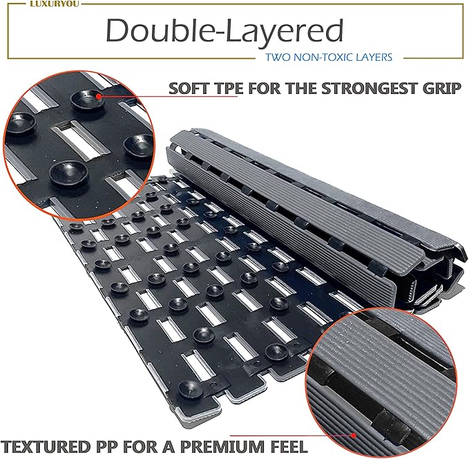 Non Slip Bathtub Mat | Double-Layered Shower Floor Mat with Suction Cups | EZ-Dry Construction | Non-Toxic, BPA, Latex, Phthalate, PVC Free (Mist) - Image 2