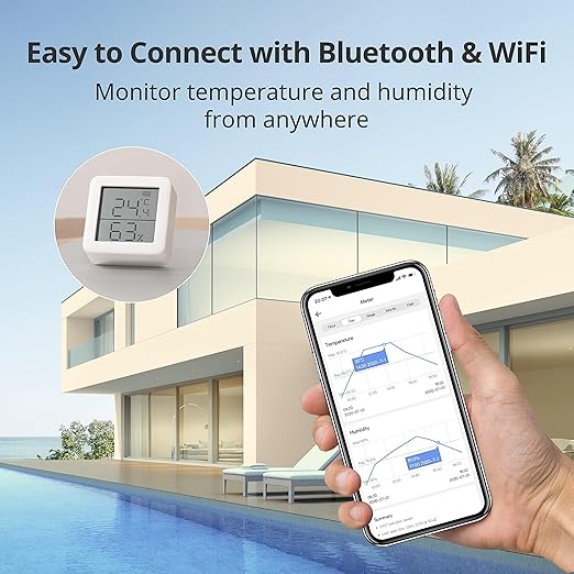 SwitchBot WiFi Hygrometer Thermometer with Hub, Dewpoint/VPD/Absolute Humidity Meter, Indoor Wireless Temperature Humidity Sensor Monitor with App Control, Compatible with Alexa, Google Home, IFTTT - Image 2