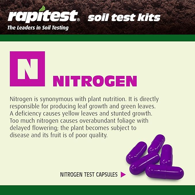 Rapitest Soil Test Kit for Gardens, Vegetables, Flowers and Lawns. USA designed and assembled soil tester completely, quickly and accurately measures/analyzes soil pH acidity and garden nutrients. - Image 3