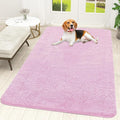 OLANLY Dog Door Mat for Muddy Paws 59x35, Absorbs Moisture and Dirt, Absorbent Non-Slip Washable Doormat, Quick Dry Chenille Mud Mat for Dogs, Entry Indoor Entryway Carpet for Inside Floor, Pink by OLANLY
