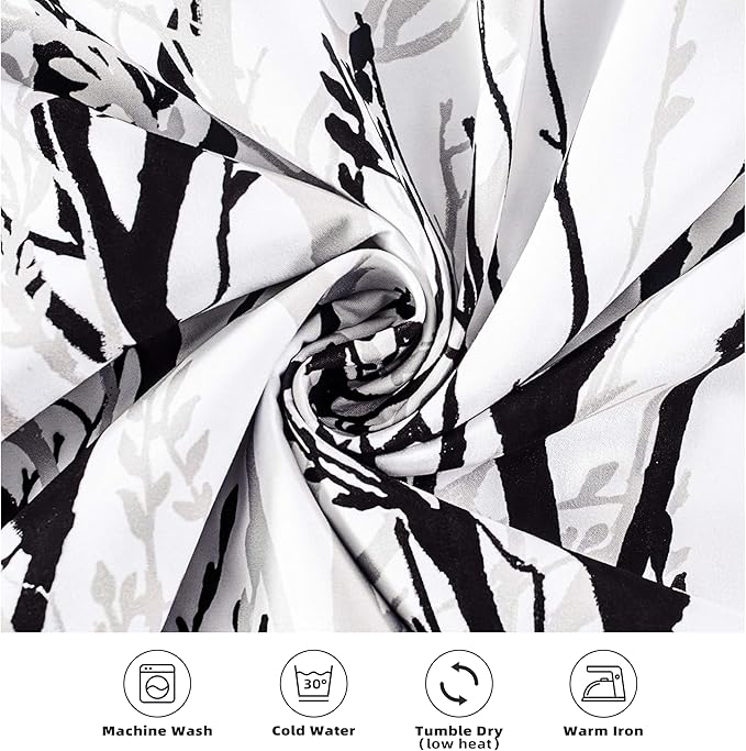 DriftAway Tree Branch Blackout Curtains Double Layer 84 Inches Long for Bedroom Printed Patterned Classic Thermal Insulated Summer Sound Lined Grommet Drapes for Living Room 2 Panels Black/White - Image 6
