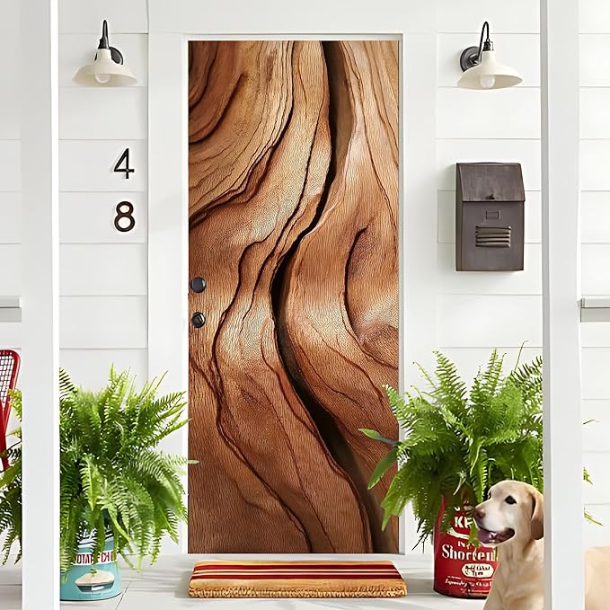 3D Door Decals Stickers, Peel Stick Wall Murals Vinyl Wallpaper Self-Adhesive Mural Door Covers Decorative for Furniture Home Decor Wrinkle-Resistant Waterproof - Image 4