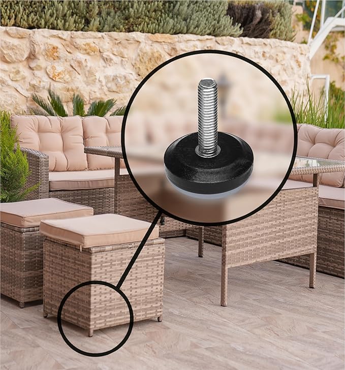 Slipstick Gorilla Outdoor Adjustable Furniture Levelers (8 Pack) Weatherproof Screw in Leg Glides for Chairs, Tables, and Outdoor Furniture Feet, 1-1/8 Inch Slider Glide, 1/4"-20 BSW Thread - Image 3
