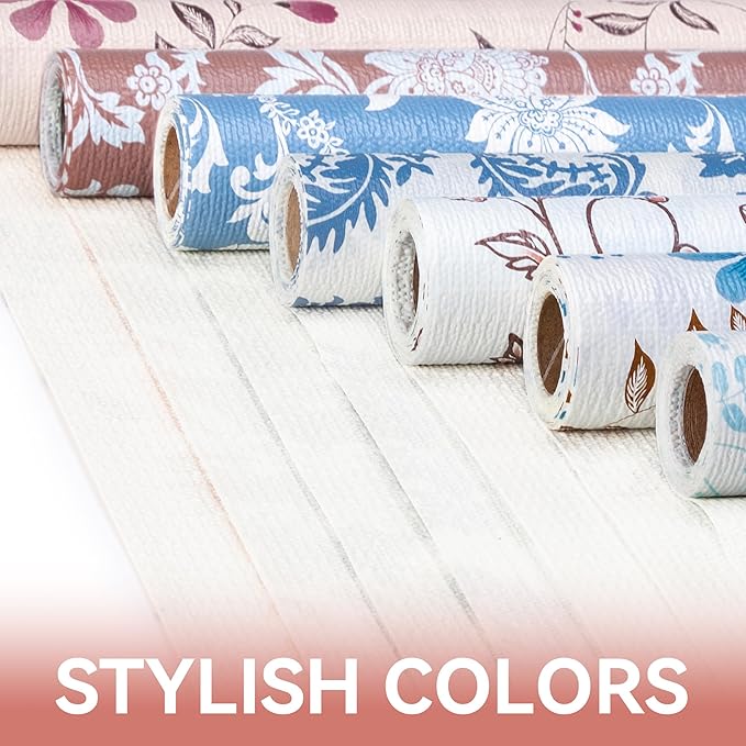 RAY STAR Shelf Liner, 12 Inch x 10 Feet Non Adhesive Floral Kitchen Cabinet Liner for Pantry Drawer Vanity, Strong Grip Non Slip Waterproof, Pink Shelf Liners for Kitchen Cabinets Cupboard - Image 9