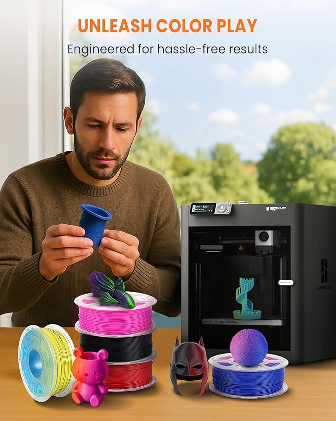TECBEARS Dual Color PLA Filament 1.75mm, Matte PLA 3D Printer Filament, Dimensional Accuracy +/- 0.02 mm, 1KG Spool(2.2 lbs),PLA Matte Filament (Purple Green) - Image 9