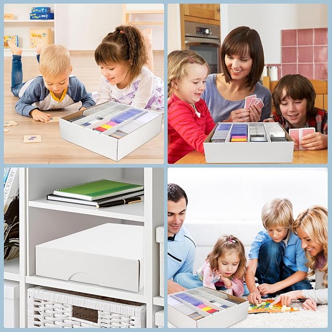 Trading Card Storage Box 3120 Count Collector Cards Box White Sports Card Storage Boxes Card Sorting Tray Cases Cards Collection Trading Cards Box for Soccer Basketball Cards(6 Set) - Image 5