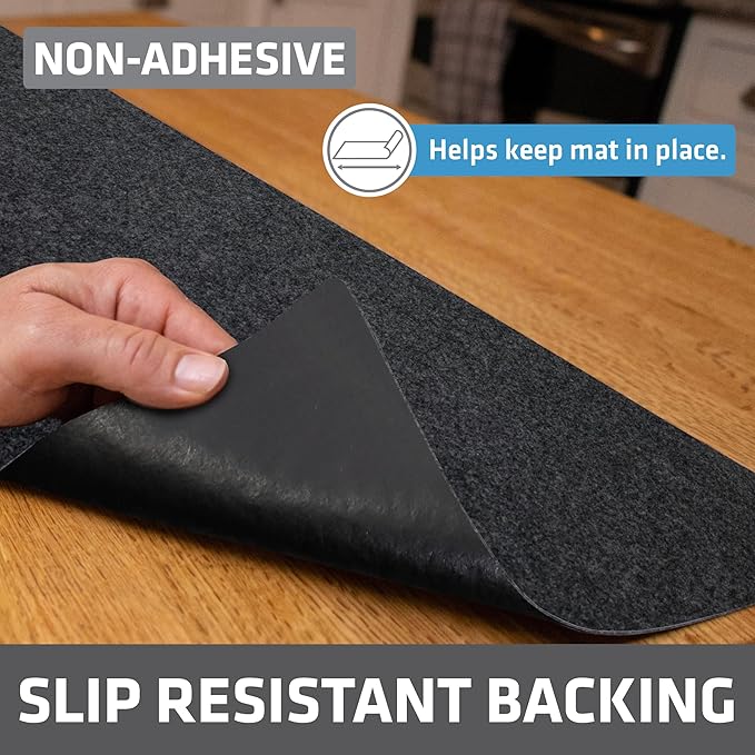 Drymate Premium Luxury Shelf & Drawer Liner, Thick Cushioned Fabric, Non-Adhesive, Absorbent, Waterproof, Slip-Resistant, Liners for Kitchen Cabinets, Cupboards (USA Made)(12”x59”)(24-Pack)(Charcoal) - Image 2
