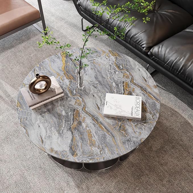 CRE8TIVE 24"x118" Gold Grey Marble Contact Paper Peel and Stick Countertops Matte Slate Marble Wallpaper Vinyl Waterproof Self Adhesive Removable Wall Paper for Bathroom Living Room Cabinets Shelves - Image 7