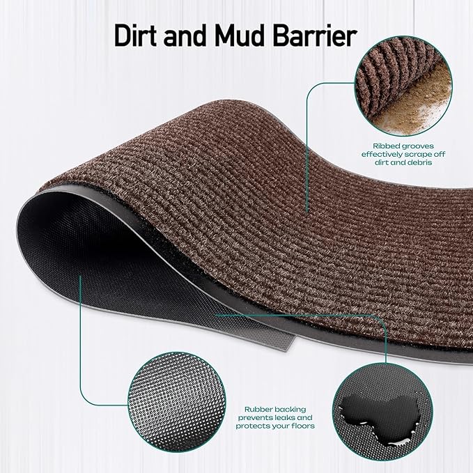 MaxMat® Extra Large Commercial Door Mat, Rubber Border Heavy Duty Door Mat, Waterproof, Low-Profile, Easy to Clean, Rubber Entry Mat. (Brown, 3 x 6 feet) - Image 3