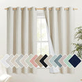 NICETOWN Natural 100% Blackout Short Curtains 63 inches Lenghth Burg for Kitchen, 2 Panels, Burlap Linen Drapes with Thermal Insulated White Liner, Keeping Out Cold Air and Heat Panels by NICETOWN