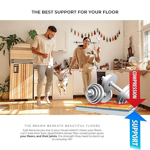 QuietWalk Underlayment 100 sq ft – 3 mm Thick – for Laminate & Hardwood Floors – Approved for Pre-Attached Pad – Recycled Fiber – Floating Install – Sound & Moisture Barrier – Made in USA - Image 11