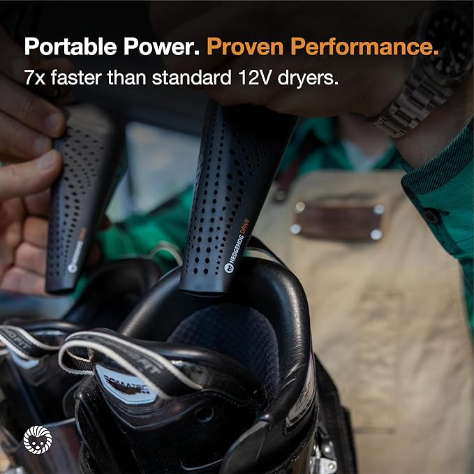 Hedgehog DRIVE Portable Shoe Dryer – Boot Dryer for Work Boots with Dual 12V AC/DC Power – Compact Glove Dryer, 80W Heat, Fast Drying in 15 Minutes, Lightweight Travel Gear Dryers - Image 5