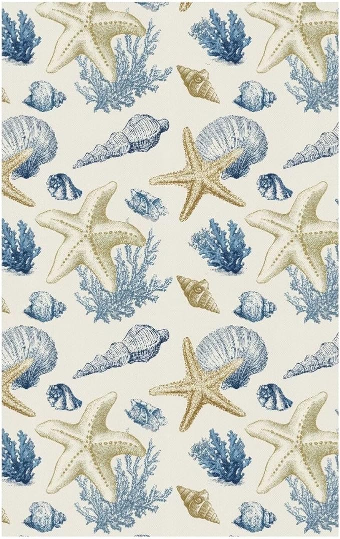 Beach Starfish Seashell Cover for Recliner Non-Slip Peach Flower Furniture Slipcover Washable Fabric Headrest Protector Couch Recliner Headrest Cover Living Room Decor - Image 6