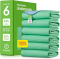 IMPROVIA® Washable Underpads, 34" x 36" (Pack of 6) - Heavy Absorbency Reusable Incontinence Pads for Kids, Adults, Elderly, and Pets - Waterproof Protective Pad for Bed, Couch, Sofa, Furniture, Floor by IMPROVIA