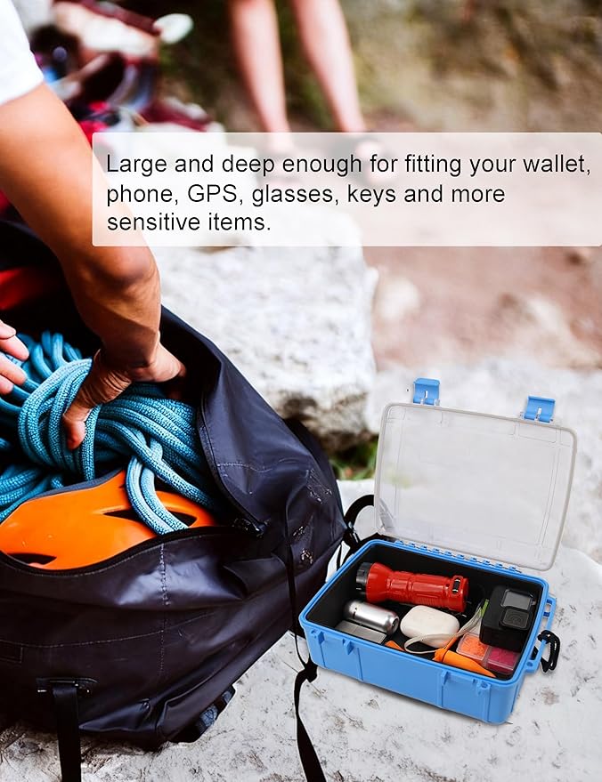 Beoccudo Large Waterproof Dry Box Waterproof Containers, Watertight Boat Storage Boxes Drybox Storage Case for Kayaking, 8.9" L X 6.4" W X 3.2" H - Image 3