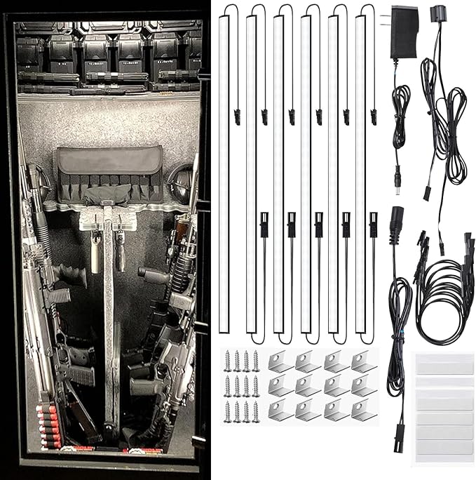 Gun Safe Dehumidifier Electric +6 * 12inch+4 * 12inch Light Bars Door Activated Gun Safe Lights Kits with Power Adapter - Image 3