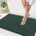 Smiry Luxury Chenille Bathroom Rugs 34x21, Extra Soft and Absorbent Shaggy Bath Mat, Machine Washable, Non-Slip Plush Carpet Runner for Tub, Shower, and Floor, Home Decor Accessories, Green by Smiry