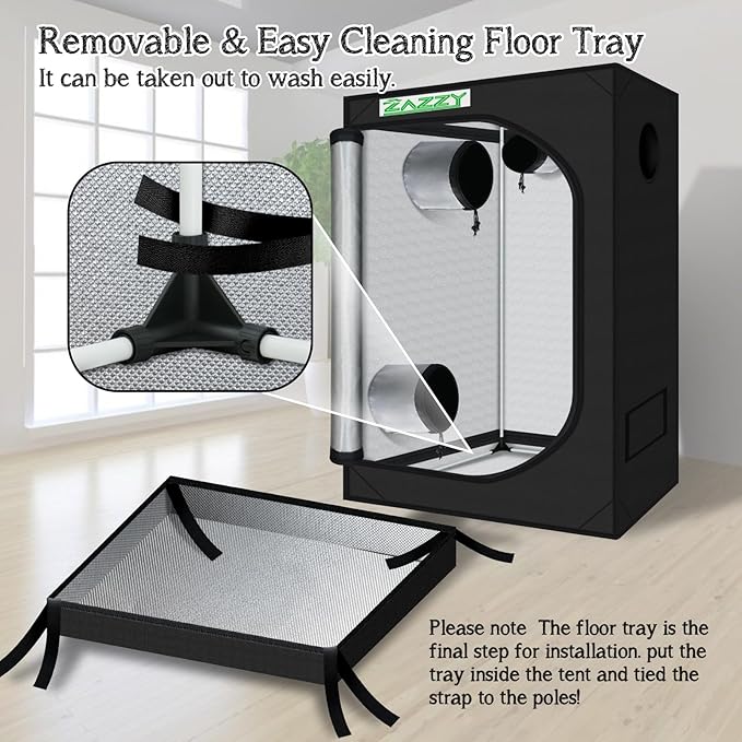 zazzy Tent for Plants Indoor, 48"x24"x60" Grow Tents Plant Tent 600D Mylar Reflective Grow Tent for Hydroponics Indoor Growing 4x2 - Image 6