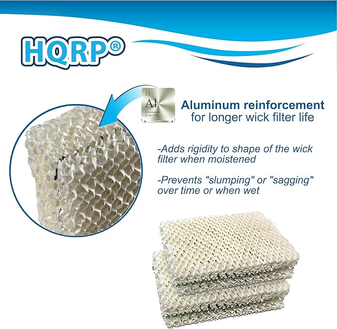 HQRP 4 pcs Wick Filters for Kenmore 14911 32-14911 Emerson Essick Air HDC12 HDC-12 Replacement, fits 15414, 15420, 14452, 14453, 14454, 14415, 14417, 15517, 03215420000 Humidifiers - Image 3