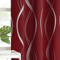 NICETOWN Blackout Curtains 84 inch Length 2 Panels Set, Noise Reducing Thermal Insulated Wave Line Foil Print Design Blackout Curtains for Patio Sliding Glass Door (Burgundy Red, 52-inch Width) by NICETOWN