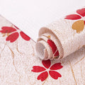 FIFTY FEET 12"x120" Non-Adhesive Shelf Liner for Kitchen Cabinets and Drawers, Washable Non-Slip PVC Cabinet Liner (Red Floral)(2 Roll) by FIFTYFEET