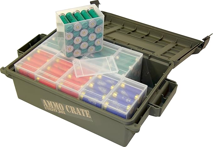 MTM ACR4-18 Ammo Crate Utility Box-Carry up to 65lbs of gear-Stackable design,double padlock for security - Water-resistant O-ring seal - Army Green,(Pack of 4) - Image 5