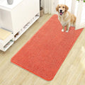 OLANLY Dog Door Mat for Muddy Paws 44x24, Absorbs Moisture and Dirt, Absorbent Non-Slip Washable Doormat, Quick Dry Chenille Mud Mat for Dogs, Entry Indoor Entryway Carpet for Inside Floor, Coral by OLANLY