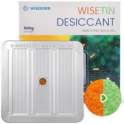 1 Pack 500 Gram Desiccant Canister, Indicating & Rechargeable Gun Safe Dehumidifier, Portable Desiccant Canister, Silica Gel Moisture Absorber for Storage by Wisesorb