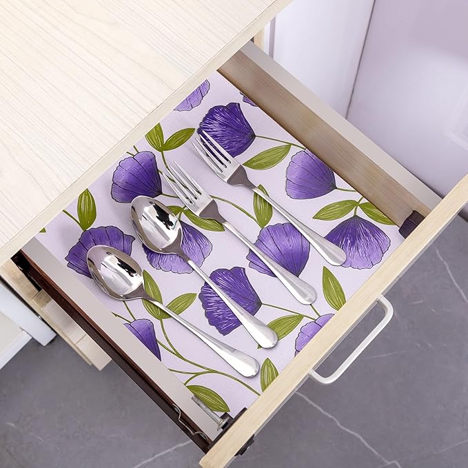 18" W x 96" L Floral Drawer and Shelf Liner for Cabinets, Non-Adhesive Strong Grip Non-Slip Flower Shelf Cabinet Kitchen Shelf Liners for Kitchen Cabinets - Image 8