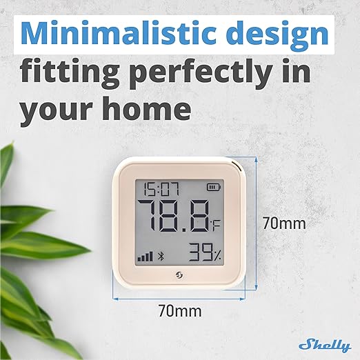 Shelly H&T Gen3 Mocha | Wi-Fi and Bluetooth Smart Temperature & Humidity Sensor with Remote App Control & Monitoring | Smart Scenes | Notification Alerts | LCD Display | Free Data Storage Export - Image 6