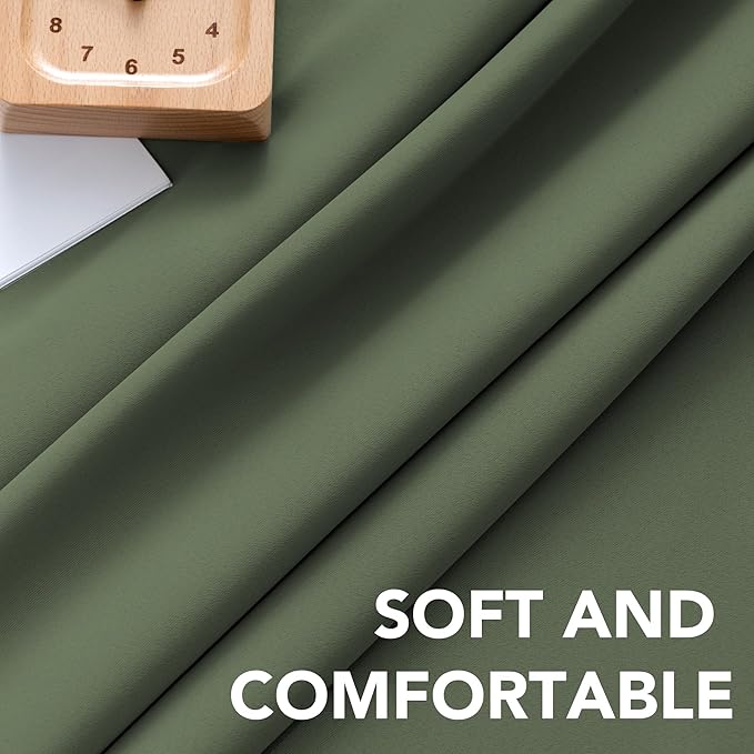 H.VERSAILTEX Blackout Curtains Thermal Insulated Window Treatment Panels Room Darkening Blackout Drapes for Living Room Back Tab/Rod Pocket Bedroom Draperies (2 Panels, Bronze Green, 52 x 72 Inch) - Image 5