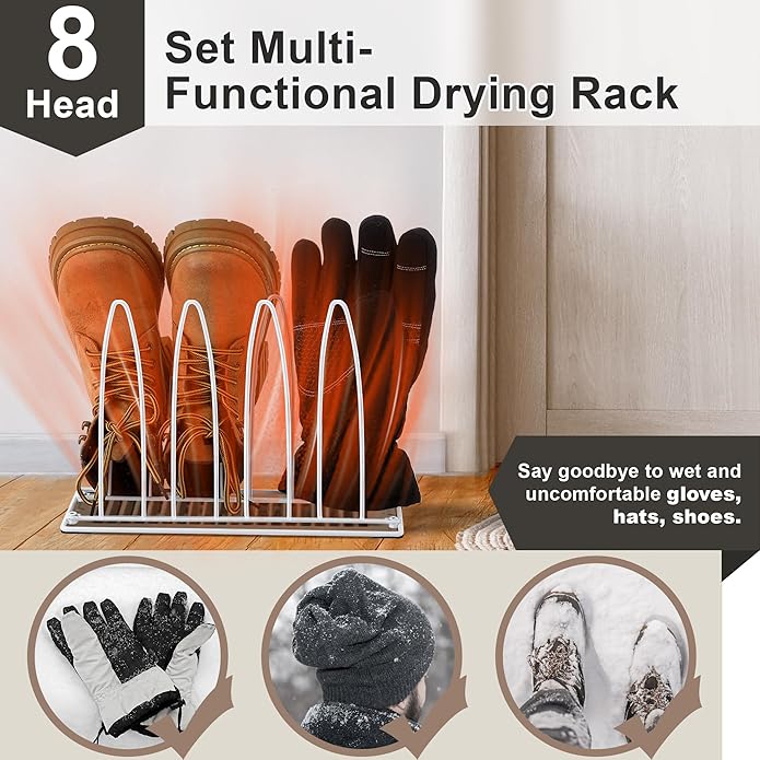 2 Pack Metal Shoe Drying Rack, Shoes, Boot, and Glove Drying Rack, Dryer Racks for Shoes and Dryer Shoe Racks Inside Dryers (White) - Image 4
