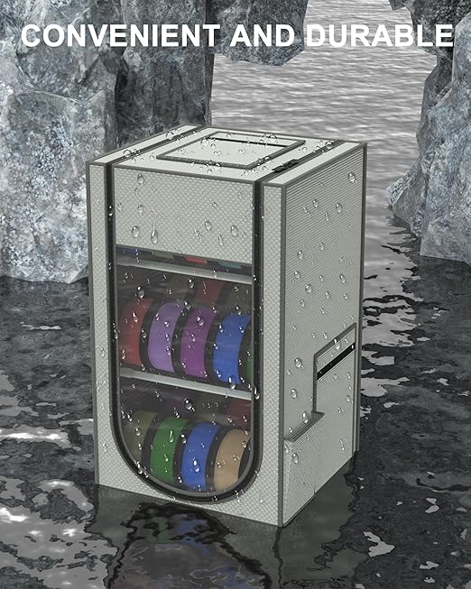 3D Printer Filament Storage Rack with Oxford Leather Cover, 3-Tier Moisture-Proof 3D Filament Storage Box, Bracket Can be Adjusted to Accommodate Various 3D Filament - Image 6