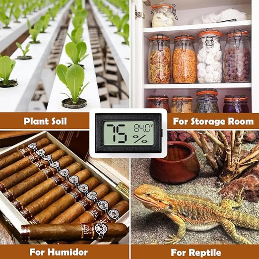 Reptile Thermometer and Humidity Gauge,4PCS Digital Adhesive Reptile Hydrometer Thermomete Tank Accessories Pet Supplies for Tortoise Habitat,Chameleon Cage,Iguana,Tree Frog Terrarium - Image 7
