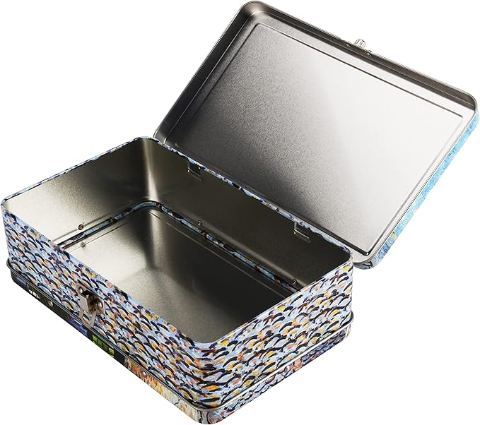 DAHO Metal Storage Box with Hinge for Office, School, Home, Makeup, Arts & Crafts and Accessories (Cafe Terrace At Night) - Image 4