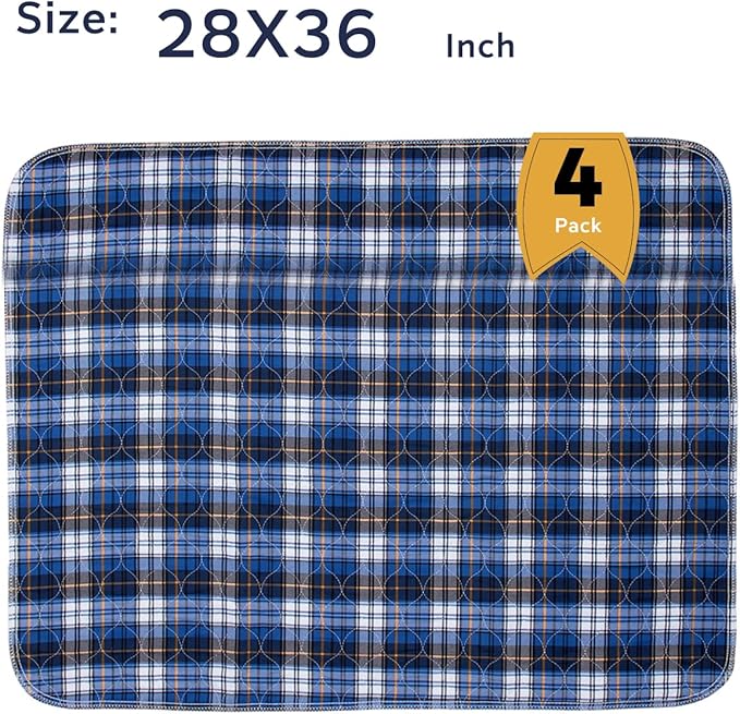 Washable Bed Pads, Non-Slip Bed Pads for Incontinence (28" x 36", 4 Pack) - Waterproof and Reusable Underpads for Adults, Kids, and Pets - Image 4