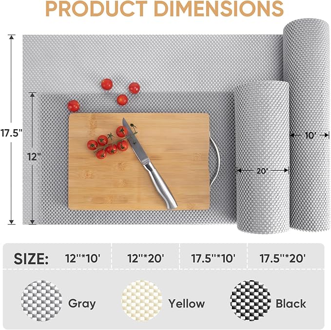BALEINE Cabinet Liner, 12 in x 10 Ft Drawer and Shelf Liner for Kitchen Cabinets Non-Adhesive, Non-Slip Protect Desks, Cupboard, Drawers, Shelves, Tableware (Beige) - Image 4