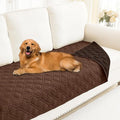 Smiry Reversible Waterproof Couch Covers for Sofa, Washable Dogs Pet Couch Covers for 3 Cushion Sofa Pet Friendly, Water Resistant Furniture Protector Slipcover, Geometric (30"x70", Brown/Chocolate) by Smiry