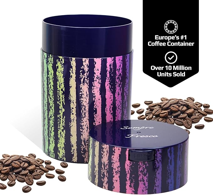 COFFEEVAC 1lb Sempre Fresco - Vacuum Seals with a Push of a Button, Dark Blue Rainbow - Image 2