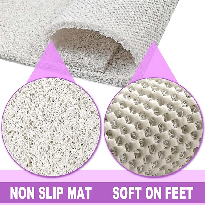 Shower Mats Non Slip for Elderly, 24x32’Lager Loofah Bath Mats for Shower, Non-Slip Bath Mat for Elderly-Wihte - Image 4