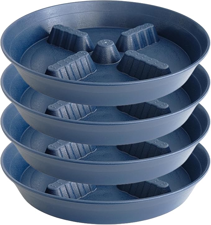 4 Pack Plant Saucer 8 inch, 10 12 14 17 inch, Plant Stand Plastic Plant Saucers for Indoors Outdoor, Heavy Duty Flower Planter Drip Trays for Pots, Pot Saucers for Plants, Grow Bags Saucers by Unknown