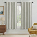 RYB HOME Cream 100% Blackout Curtains 63 inch Long, Light Blacking & Thermal Insulated Curtains for Nursery/Bedroom/Kids'Room, Back Tab & Rod Pocket Window Treatment, W52 x L63, 2 Panels by RYBHOME