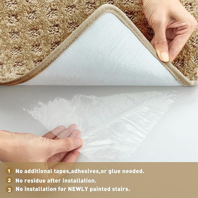 PURE ERA Carpet Stair Tread Landing Mat Tape Free Self Adhesive Non Slip Skid Resistant Indoor Doormat Area Rug Floor Mat for Kitchen Bathroom Workstations Washable 2' X 3' - Image 4