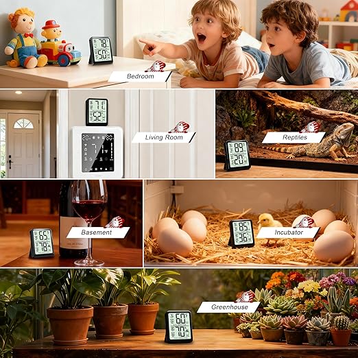 Antonki Room Thermometer, Digital Small Hygrometer Indoor Thermometer Humidity Gauge, Temperature Humidity Meter with Max/Min Record Monitor Sensor for Home, Plants - Battery Included - Image 5