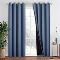 NICETOWN Complete 100% Blackout Curtain Set, Thermal Insulated & Energy Efficiency Window Draperies for Guest Room, Full Shading Panel for Shift Worker and Light Sleepers, Stone Blue, 52W x 84L, 1 PC by NICETOWN